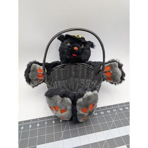 Black‎ Cat Witch Hat Halloween Basket Fact Stuffed Animal Toy